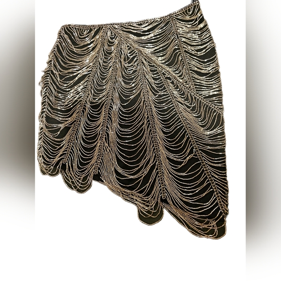 NWT Haute Hippie beaded black skirt size M - Picture 2 of 5